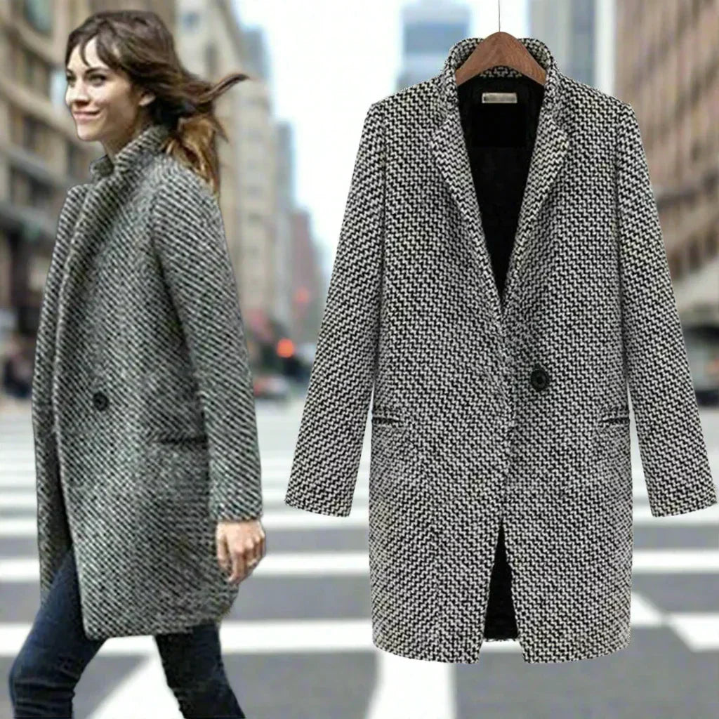 Emma | Lange Jacke aus weichem Stoff