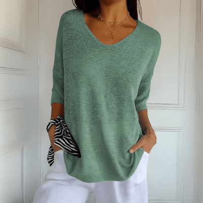 Christina | Gestricktes Oberteil mit V-Ausschnitt