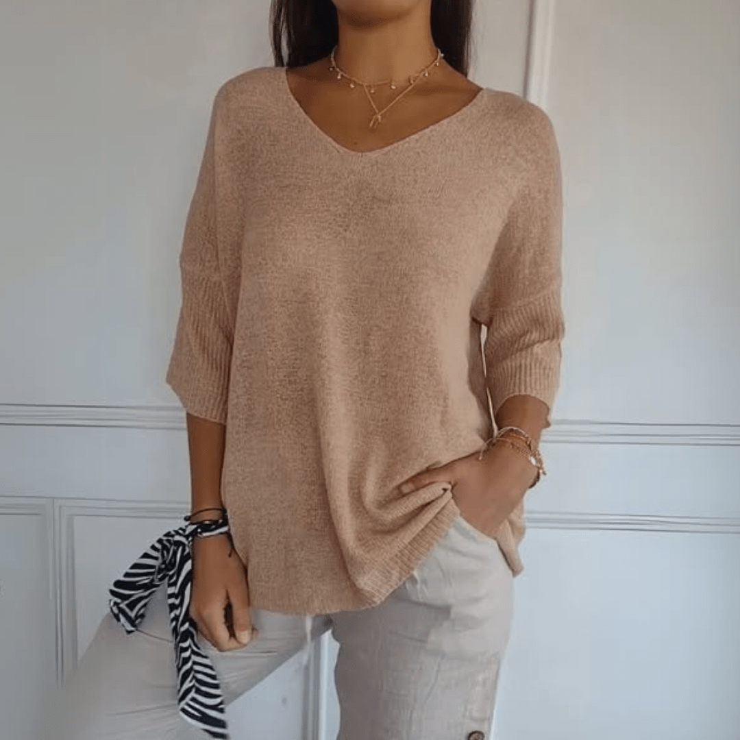 Christina | Gestricktes Oberteil mit V-Ausschnitt